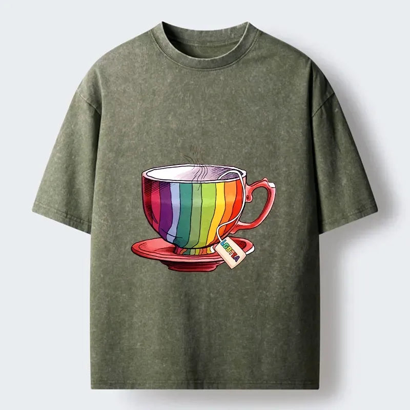 Japanese Rainbow Pride Washed T-Shirt