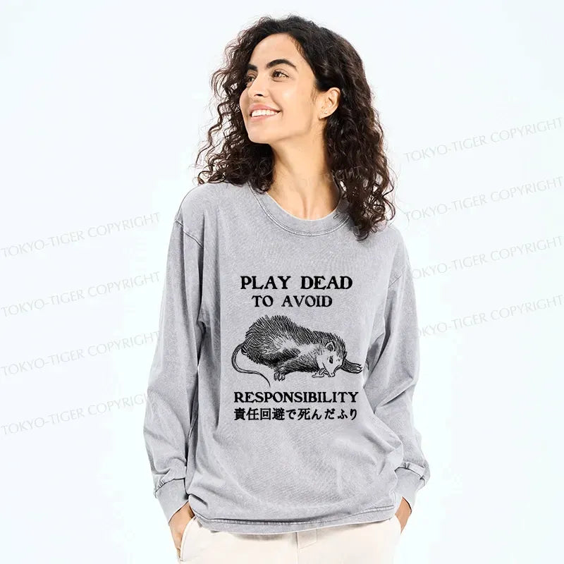 Washed Long Sleeve T-Shirt for Daily Wear