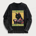 Kyoto-Lion Up Caffeine Down Depression Washed Double Layer T-Shirt