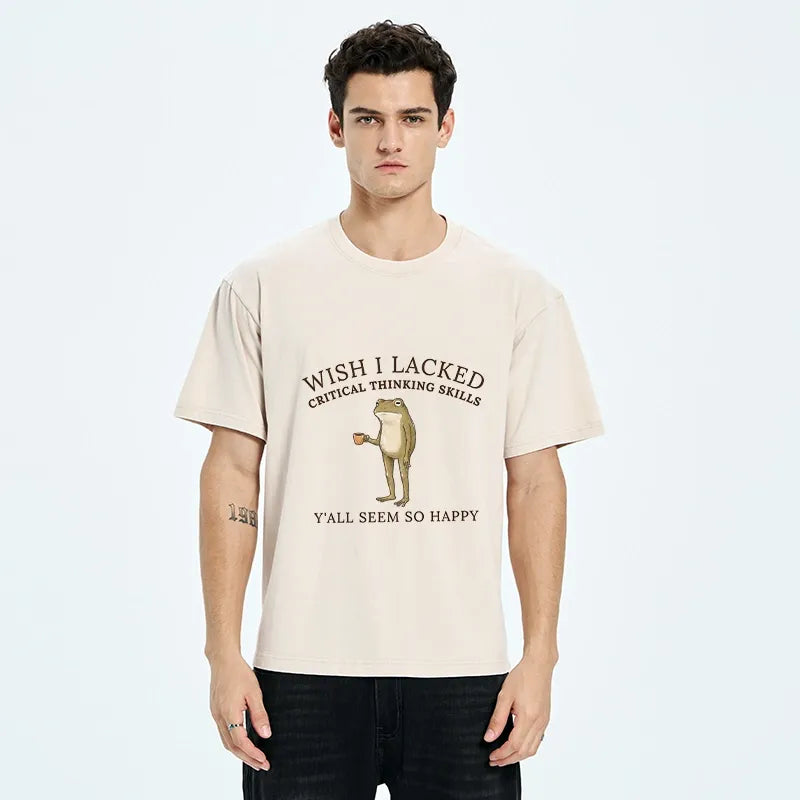Kyoto-Lion Wise Frog Life Meme Washed T-Shirt
