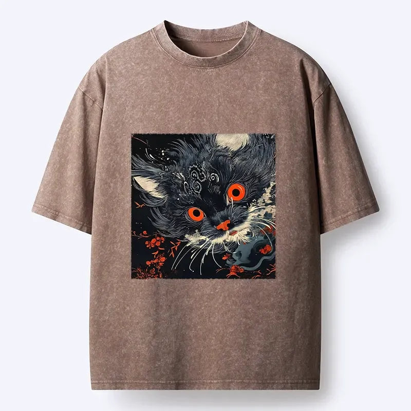 kyoto lion unisex washed tshirt best seller