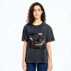 vintage japanese black cat print tshirt