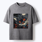 vintage japanese black cat print tshirt