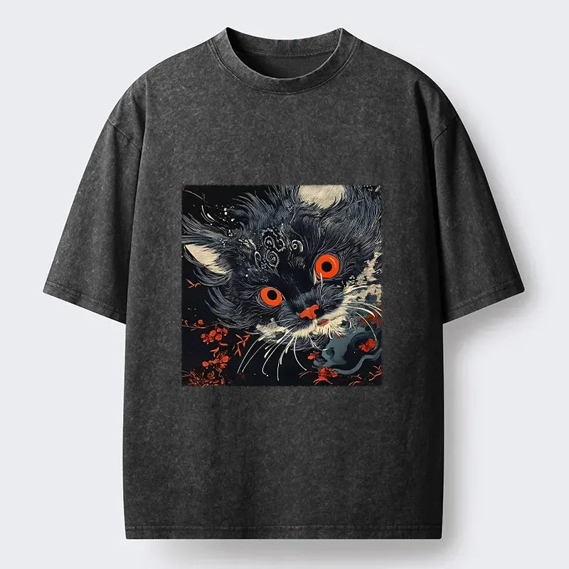 kyoto lion unisex washed tshirt best seller