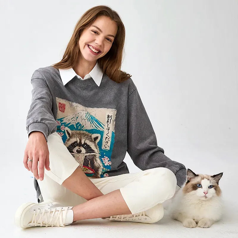 Japanese Vintage Washed Long Sleeve T-Shirt