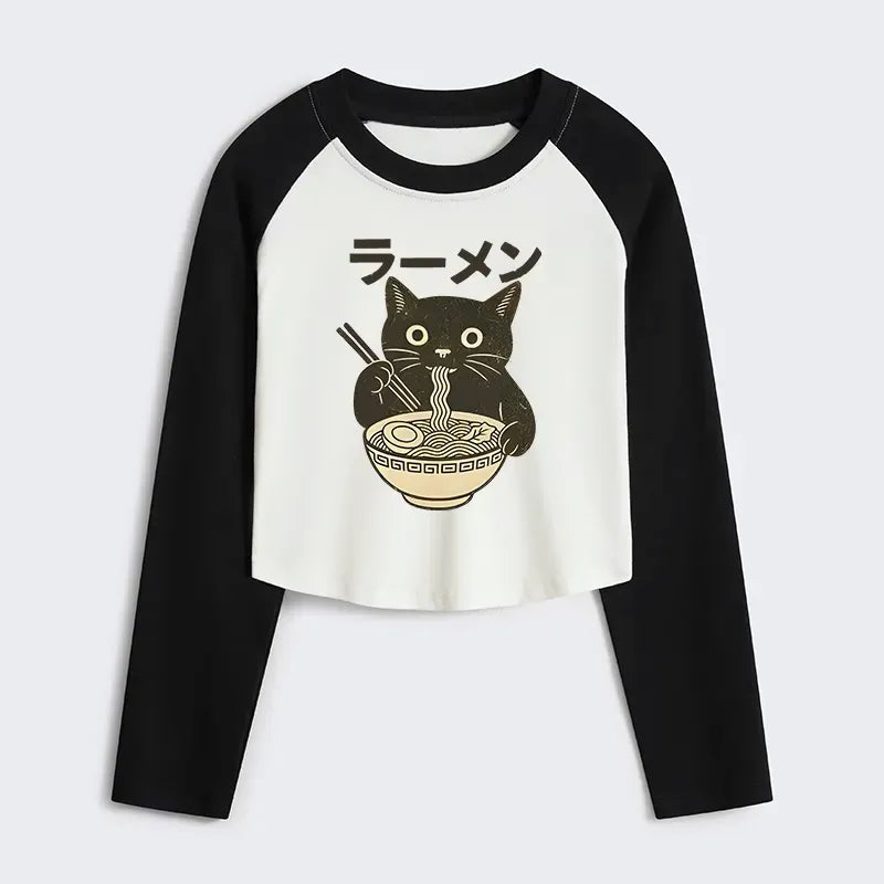 Women's Crop Raglan Tee for Summer