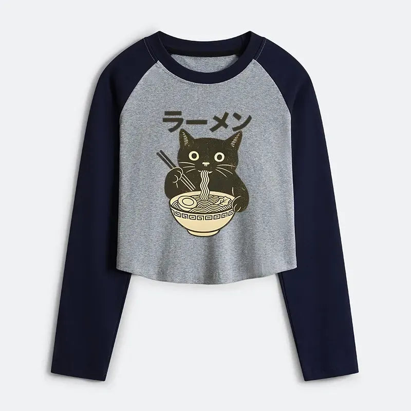 Women's Crop Raglan Tee for Summer