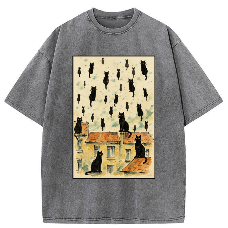 Floating Cats Japanese T-Shirt for Daily Wear
