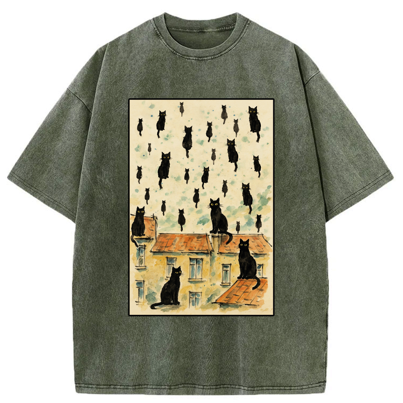 Floating Cats Japanese T-Shirt for Daily Wear