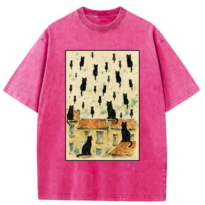 Floating Cats Japanese T-Shirt for Daily Wear