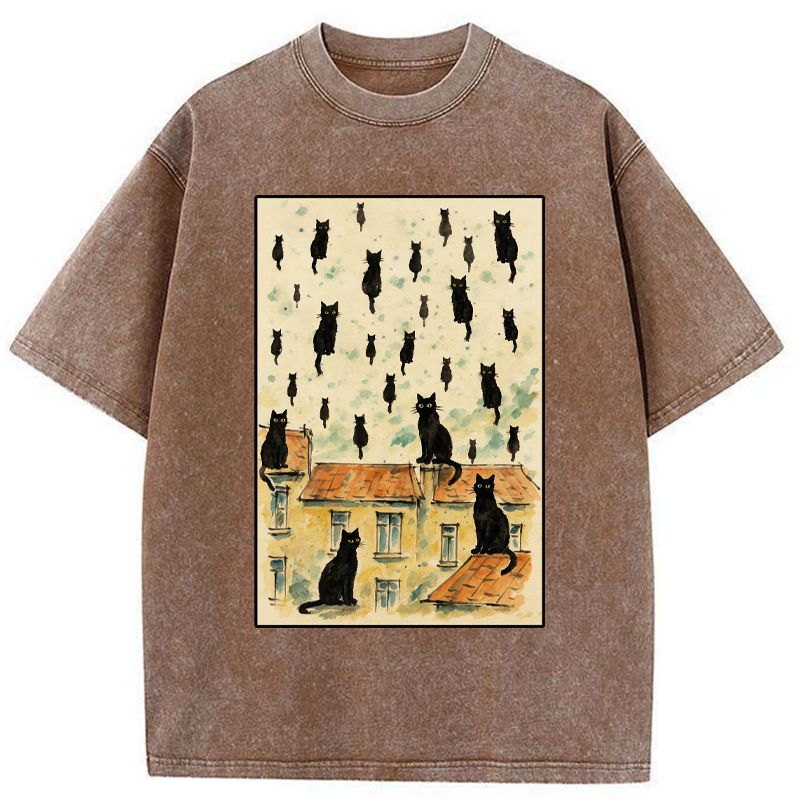 Floating Cats Japanese T-Shirt for Daily Wear