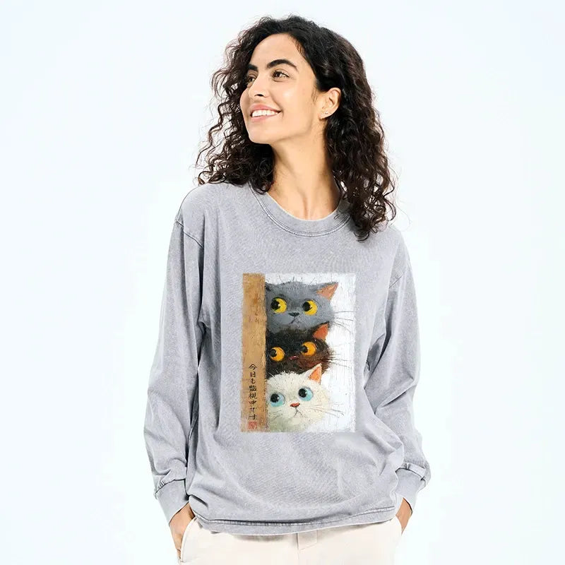 Trendy Japanese Cat Long Sleeve Unisex