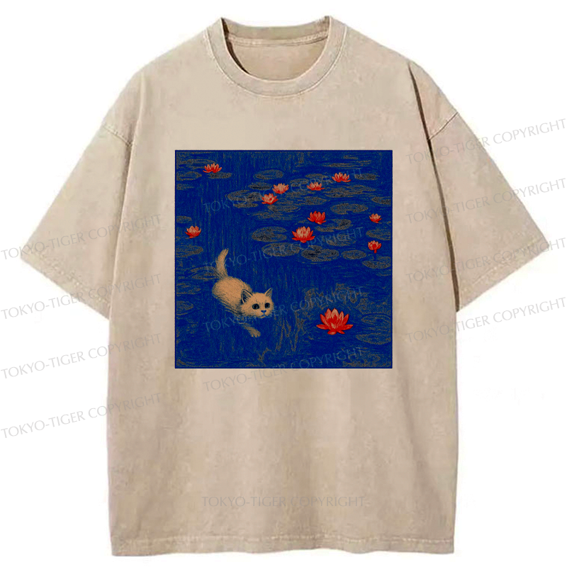 Japanese Vintage Washed T-Shirt for Casual Wear