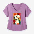 Retro Puppy Art Modal T-Shirt for Women