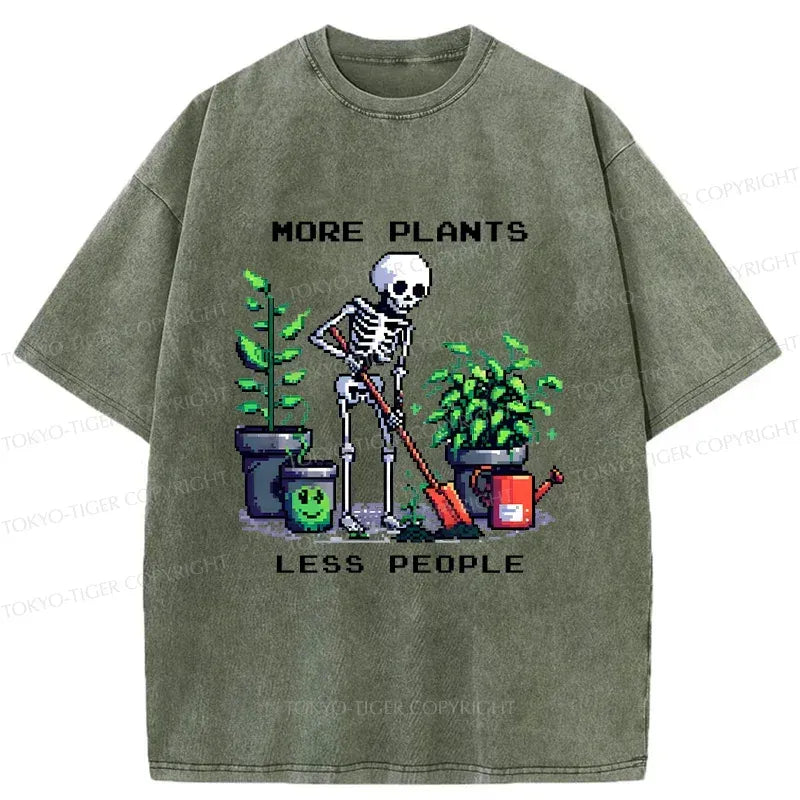 Kyoto-Lion Skeleton Planting Trees Washed T-Shirt