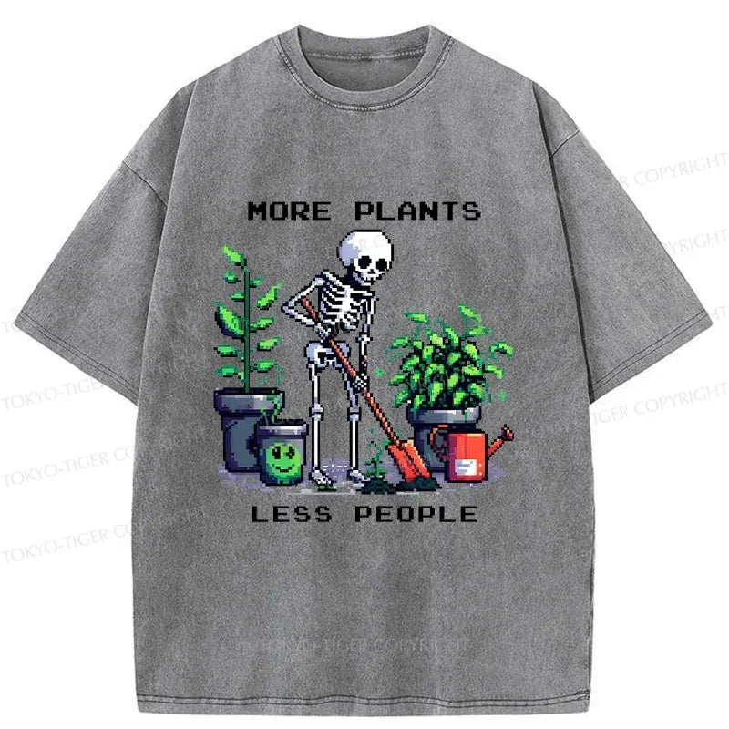 Kyoto-Lion Skeleton Planting Trees Washed T-Shirt