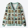 Kyoto-Lion Black Cats From Various Worlds Ugly Cardigan Sweater