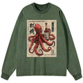 Kyoto-Lion Osaka Sak¨¦ Octopus Washed Long Sleeve T-Shirt