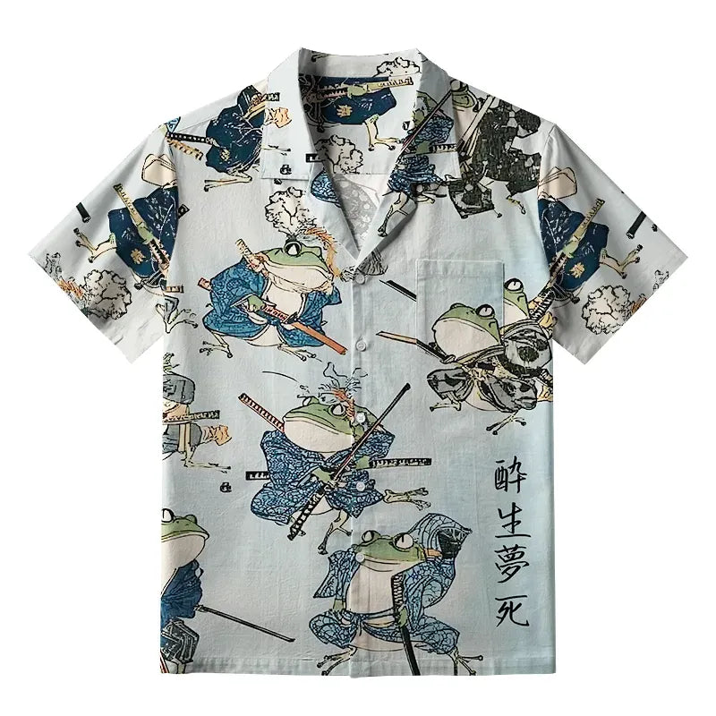 Unisex Cotton Hawaiian Shirt for Beach Vacation