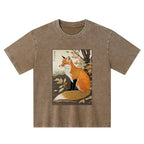 Ukiyo-e Fox Kids T-Shirt for Daily Wear