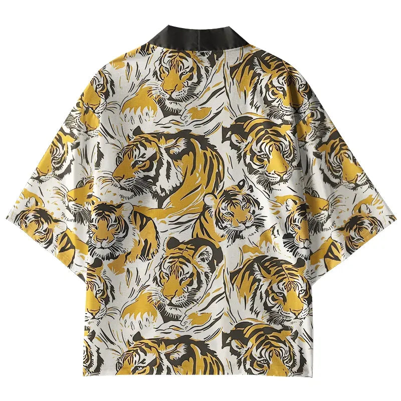 Ukiyo-e Tiger Haori Cardigan for Women