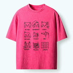 Japanese Artistic Cat Washed T-Shirt