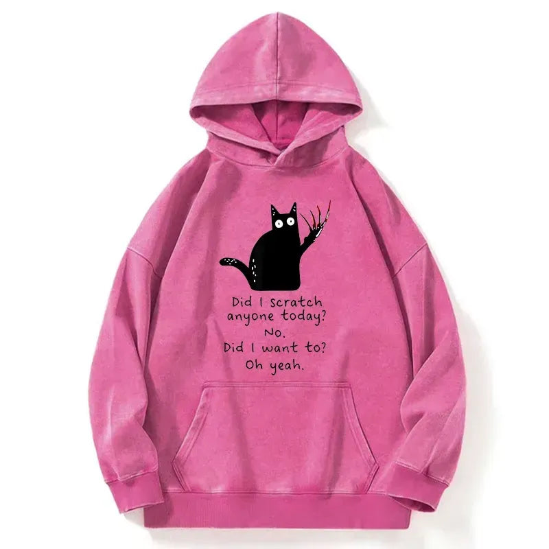 Kyoto-Lion Cats With Sharp Claws Washed Hoodie