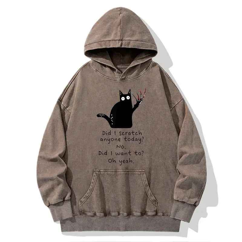 Kyoto-Lion Cats With Sharp Claws Washed Hoodie