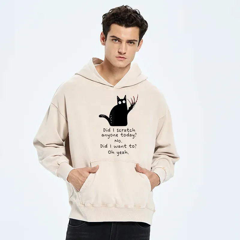 Kyoto-Lion Cats With Sharp Claws Washed Hoodie
