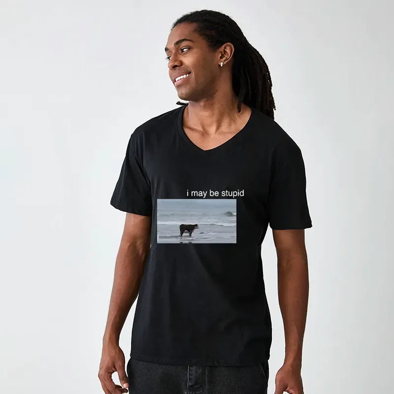 Kyoto-Lion Foolish Cow V-Neck Classic T-Shirt