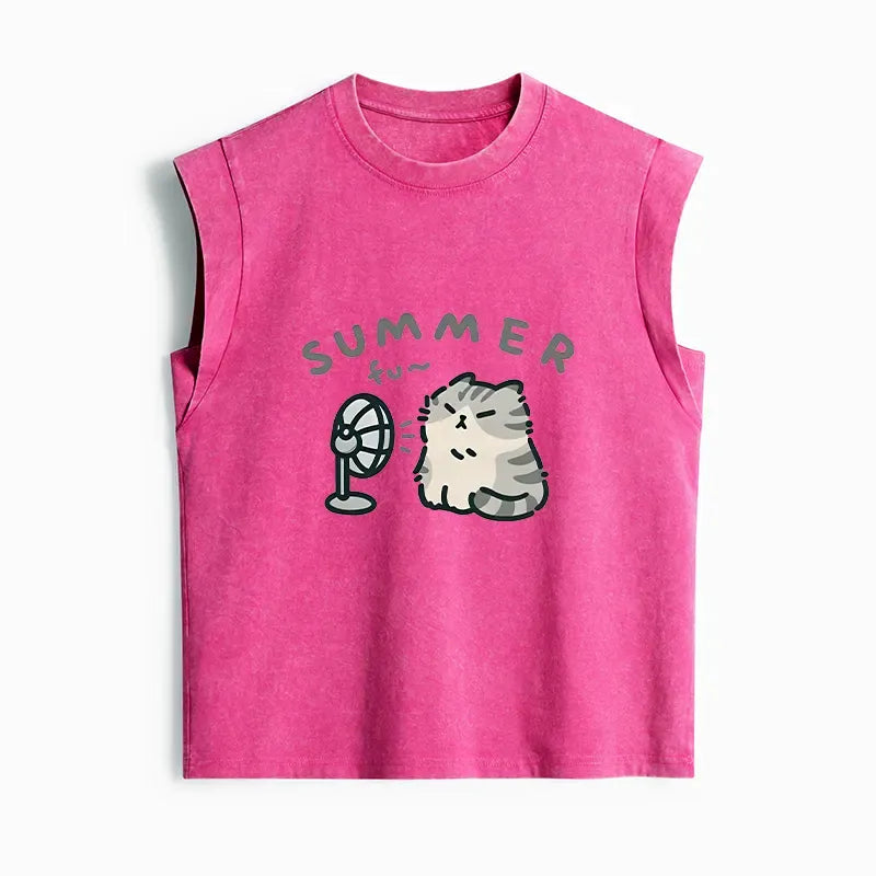 Kyoto Cat Fan Tank Top Gift for Her