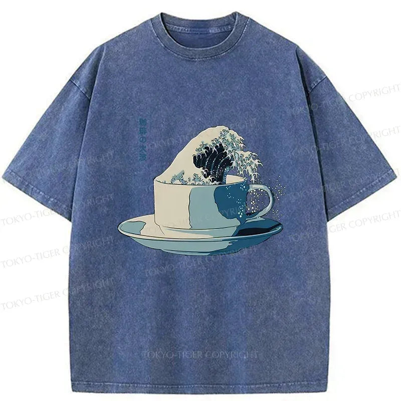 Japanese Retro Teacup Wave T-Shirt