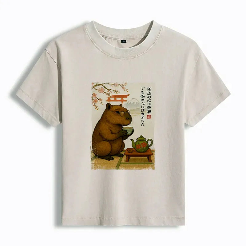 Trendy Japanese Capybara T-Shirt for Women