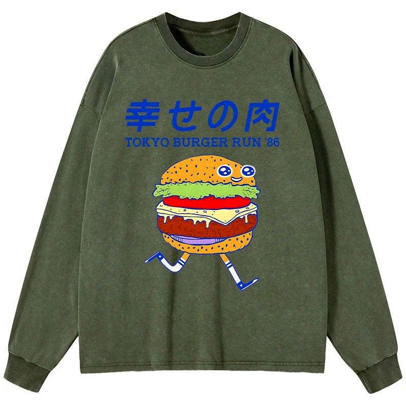 kyoto lion japanese washed long sleeve tee