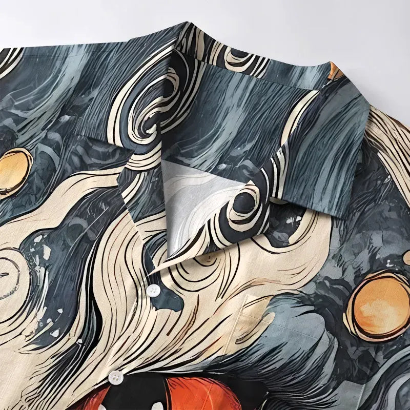 Mysterious Cat Aloha Shirt for Vacation