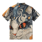Kyoto-Lion Mysterious Cat's Gaze Aloha Hawaiian Shirt