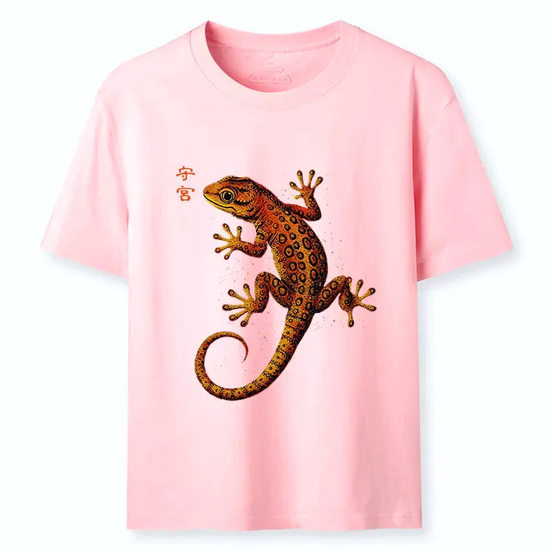 Retro Gecko T-Shirt for Daily Wear