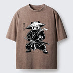 Kyoto-Lion Samurai Panda Washed T-Shirt