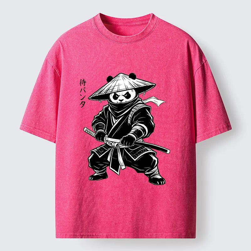Kyoto-Lion Samurai Panda Washed T-Shirt
