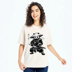 Kyoto-Lion Samurai Panda Washed T-Shirt