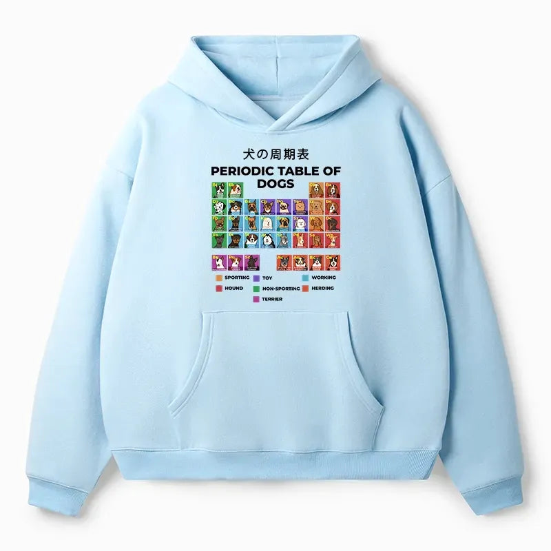 Kyoto-Lion Periodic Table Of Dogs Adult Fleece Hoodie