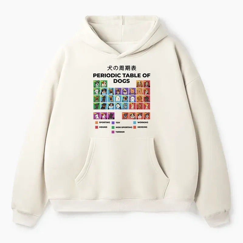 Periodic Table of Dogs Hoodie for Streetwear