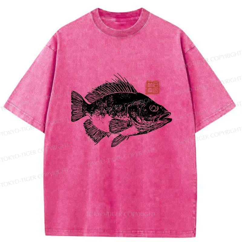 Kyoto-Lion Fish Rubbing Washed T-Shirt