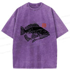 Vintage Fish Rubbing T-Shirt for Gift for Him
