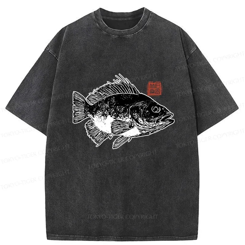 Vintage Fish Rubbing T-Shirt for Gift for Him