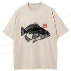 Kyoto-Lion Fish Rubbing Washed T-Shirt