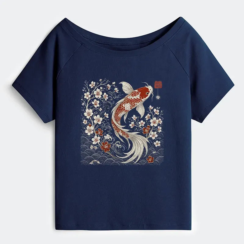 Vintage Sakura Koi T-Shirt for Summer