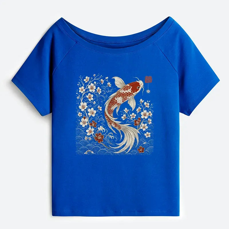 Vintage Sakura Koi T-Shirt for Summer