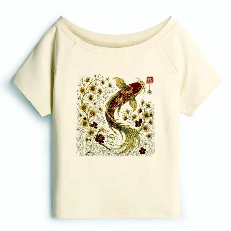 Vintage Sakura Koi T-Shirt for Summer