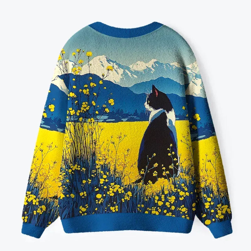 Vintage ugly cat sweater for summer